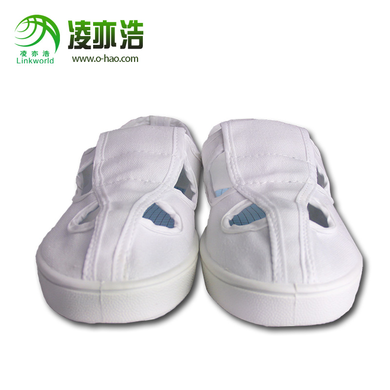 白帆布防静电四眼鞋