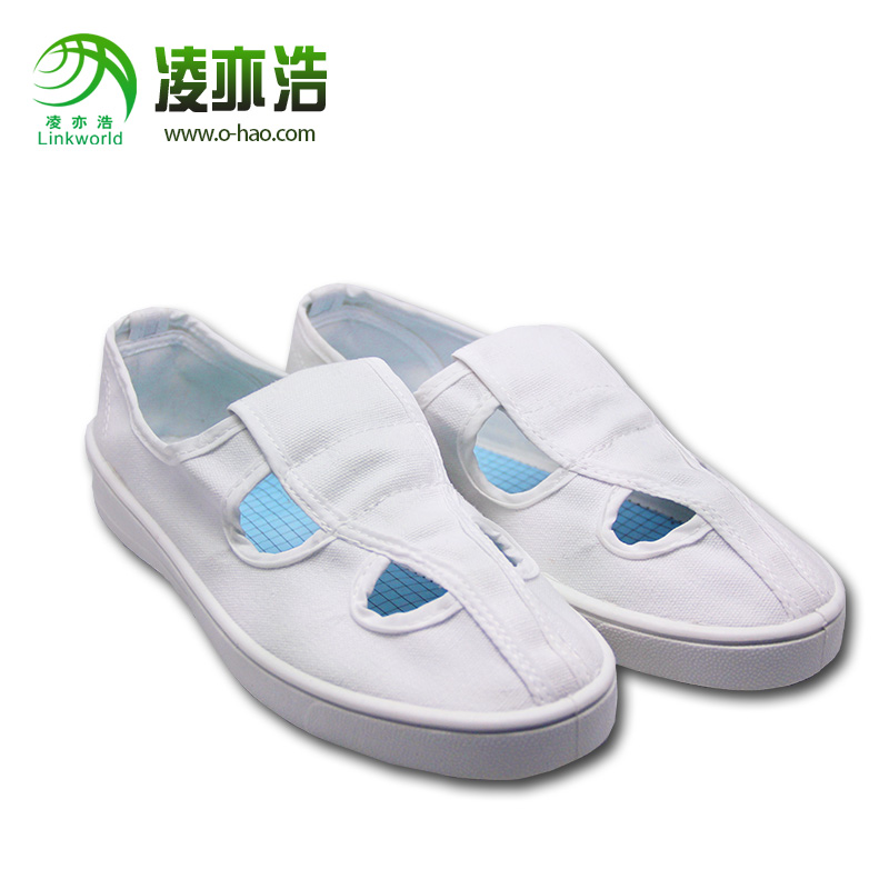白帆布防静电四眼鞋