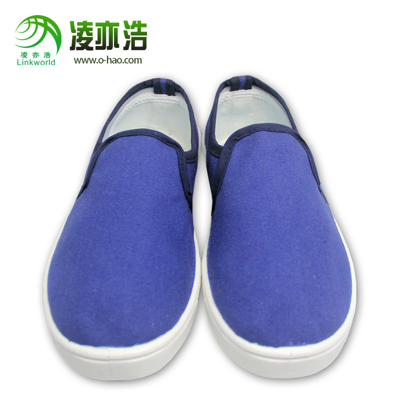 蓝帆布防静电中巾鞋