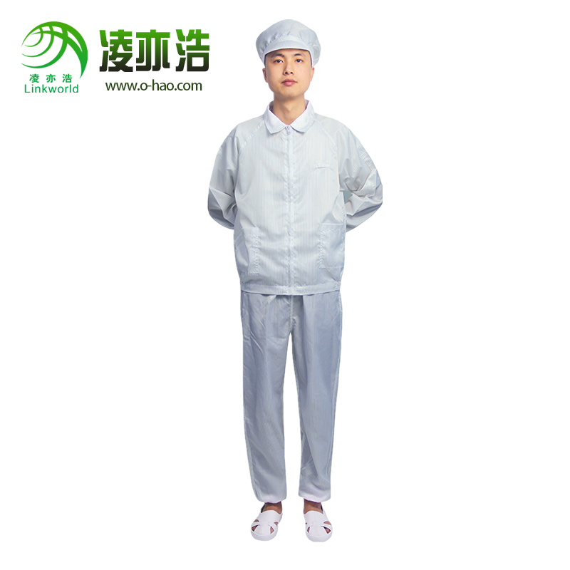 白色防静电翻领分体服LH-102B