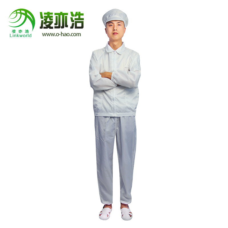 白色防静电翻领分体服LH-102B