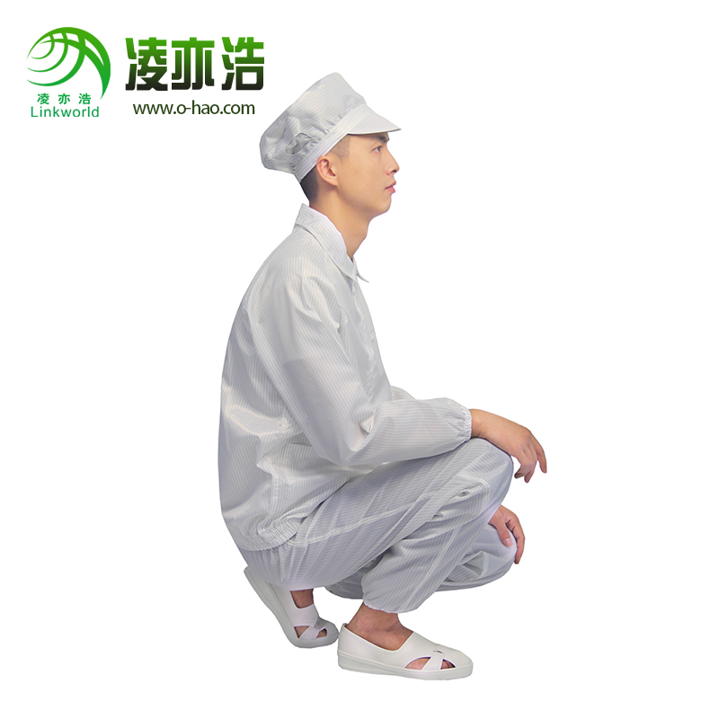 白色防静电翻领分体服LH-102B