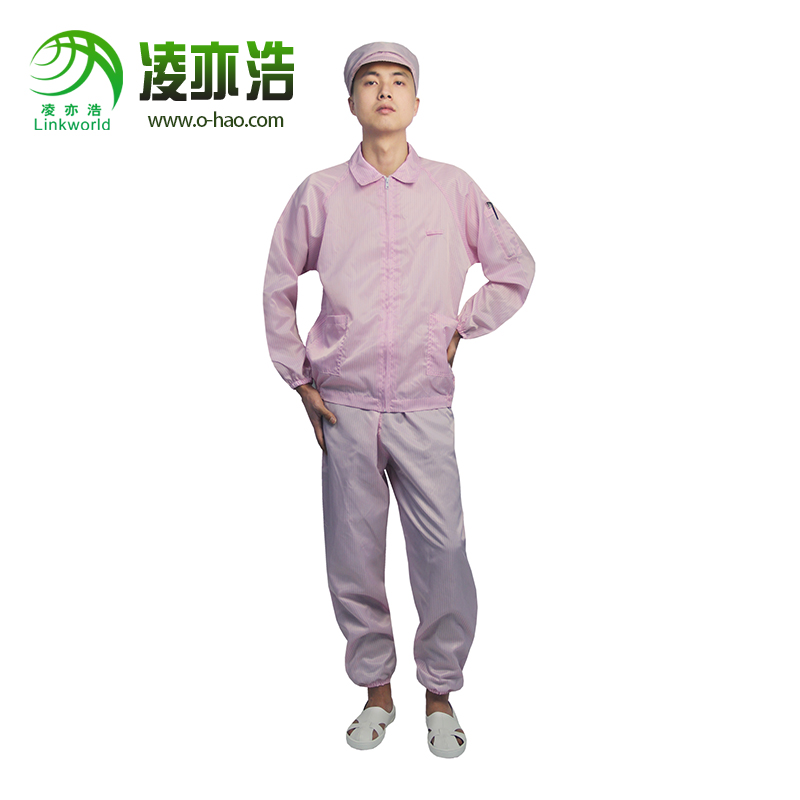 粉色防静电翻领分体服LH-102B