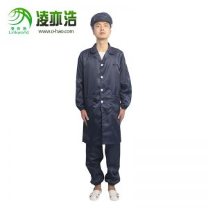 藏青色翻领防静电大褂