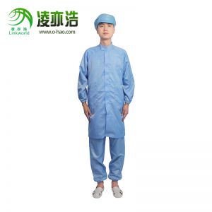 蓝色立领防静电大褂衣LH-103B